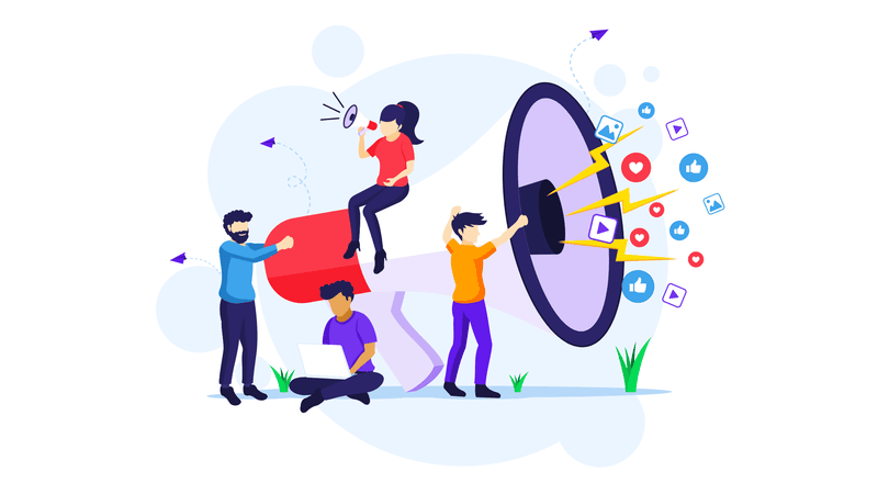 Digital marketing illustration – Tekaxis SEO and brand strategy 